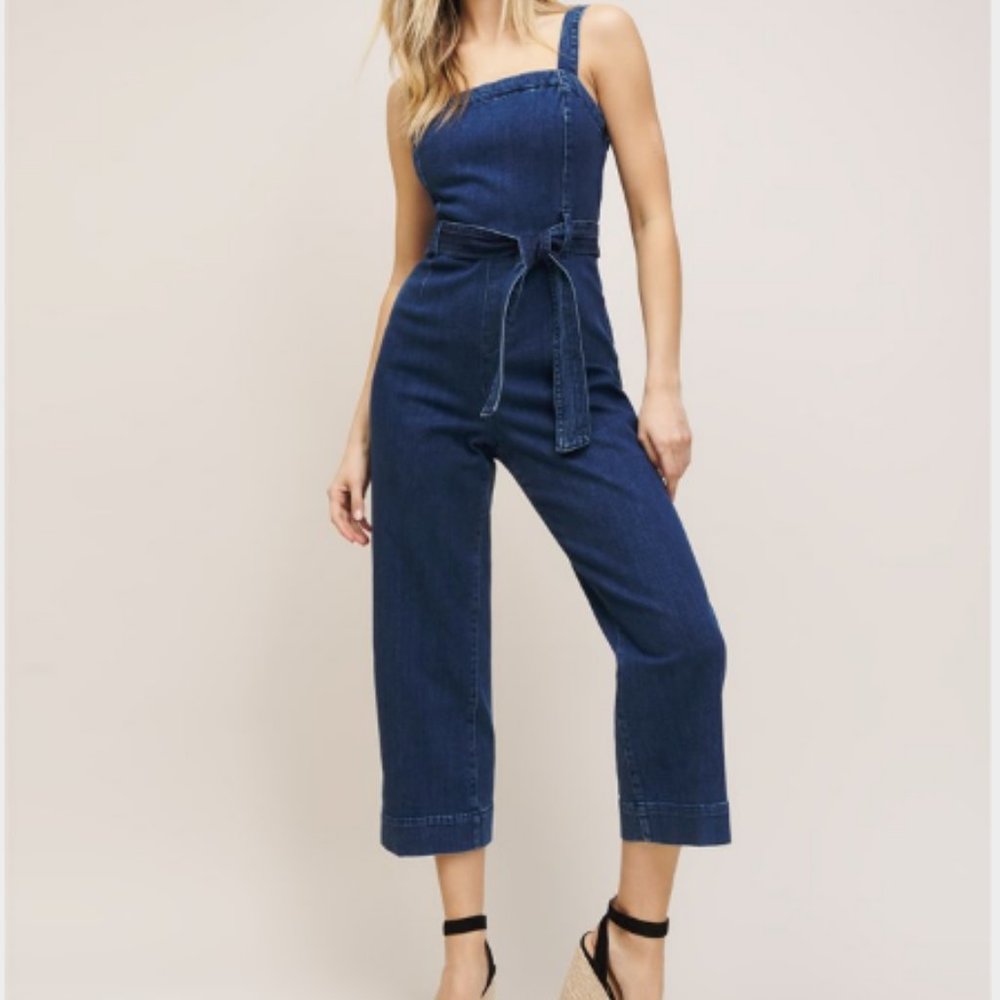 Dynamite denim culotte jumpsuit